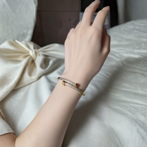 Stone Accents Bracelet - Stainless Steel Anti-tarnish Water Proof Jewellery