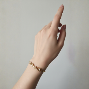 Pearl Accents with White Stone Bracelet - Stainless Steel Anti-tarnish Water Proof Jewellery