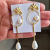 Golden Leaf Pearl Drop Earrings | Nature Inspired Statement Earrings for Women