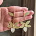 Golden Leaf Pearl Drop Earrings for Women