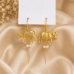 Nandi Bull Pearl Drop Hoop Earrings – Gold Plated Traditional Temple Earrings