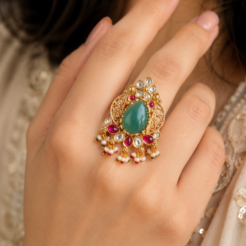 Exquisite Aradhya Kundan Jhumka rings Exquisite Aradhya Kundan Jhumka rings