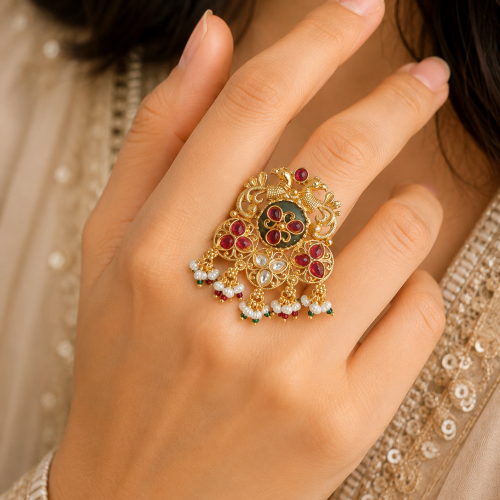 Rajsi Panna Kundan Rings Rajsi Panna Kundan Rings