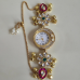 Aura Royal Kundan Floral Ghungroo Adjustable Bracelet Watch for Women