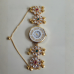 Aura Elegant Floral Kundan Ghungroo Adjustable Bracelet Watch for Women